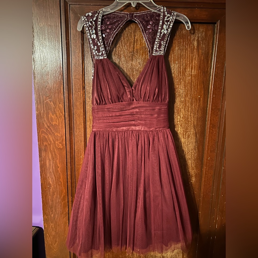 Elegant Burgundy Sleeveless Dress